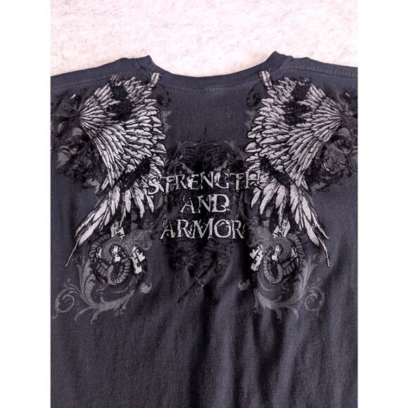 The Raw Uncut T-Shirt, Strength and Armor, Graphic T shirt, Black, Mens Sz M - Picture 7 of 7